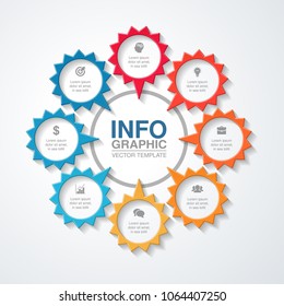 Vector infographic template for diagram, graph, presentation, chart, business concept with 8 options.