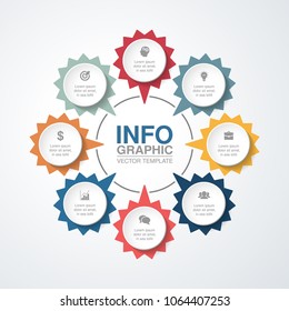 Vector infographic template for diagram, graph, presentation, chart, business concept with 8 options.
