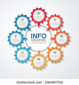 Vector infographic template for diagram, graph, presentation, chart, business concept with 8 options.