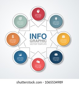 Vector infographic template for diagram, graph, presentation, chart, business concept with 8 options.