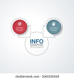 Vector infographic template for diagram, graph, presentation, chart, business concept with 2 options.