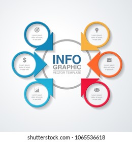 Vector infographic template for diagram, graph, presentation, chart, business concept with 6 options.