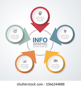 Vector infographic template for diagram, graph, presentation, chart, business concept with 5 options.