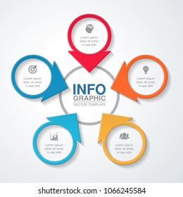 Vector infographic template for diagram, graph, presentation, chart, business concept with 5 options.