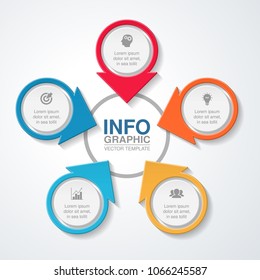 Vector infographic template for diagram, graph, presentation, chart, business concept with 5 options.