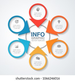 Vector infographic template for diagram, graph, presentation, chart, business concept with 6 options.