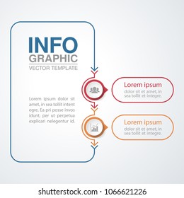 Vector infographic template for diagram, graph, presentation, chart, business concept with 2 options.
