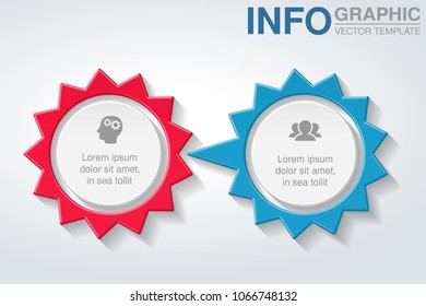 Vector infographic template for diagram, graph, presentation, chart, business concept with 2 options.