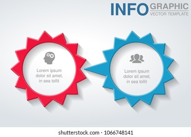 Vector infographic template for diagram, graph, presentation, chart, business concept with 2 options.