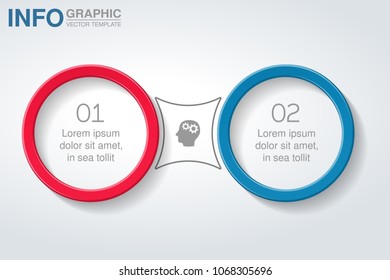 Vector infographic template for diagram, graph, presentation, chart, business concept with 2 options.