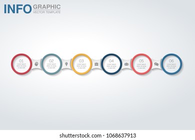 Vector infographic template for diagram, graph, presentation, chart, business concept with 6 options.