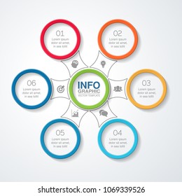 Vector infographic template for diagram, graph, presentation, chart, business concept with 6 options.