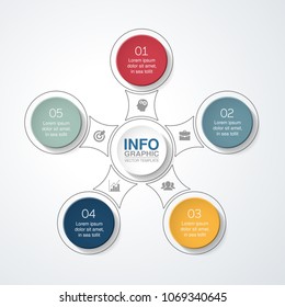 Vector infographic template for diagram, graph, presentation, chart, business concept with 5 options.
