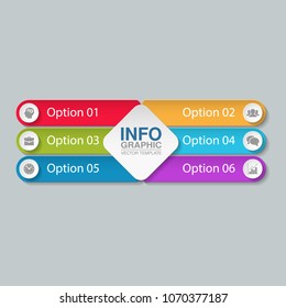 Vector infographic template for diagram, graph, presentation, chart, business concept with 6 options.