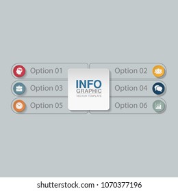 Vector infographic template for diagram, graph, presentation, chart, business concept with 6 options.