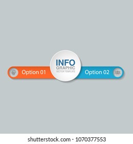 Vector infographic template for diagram, graph, presentation, chart, business concept with 2 options.
