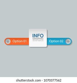 Vector infographic template for diagram, graph, presentation, chart, business concept with 2 options.