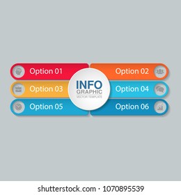 Vector infographic template for diagram, graph, presentation, chart, business concept with 6 options.