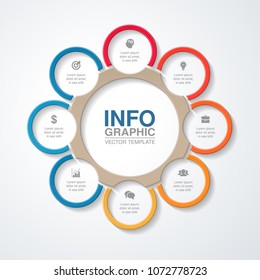 Vector infographic template for diagram, graph, presentation, chart, business concept with 8 options.