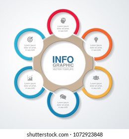 Vector infographic template for diagram, graph, presentation, chart, business concept with 6 options.