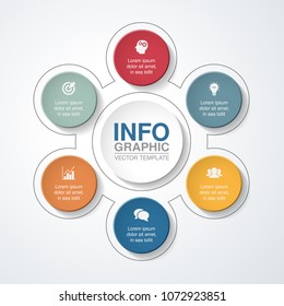 Vector infographic template for diagram, graph, presentation, chart, business concept with 6 options.