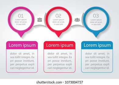 Vector infographic template for diagram, graph, presentation, chart, business concept with 3 options.