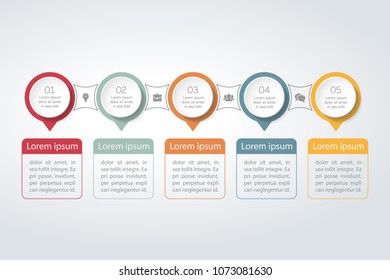 Vector infographic template for diagram, graph, presentation, chart, business concept with 5 options.