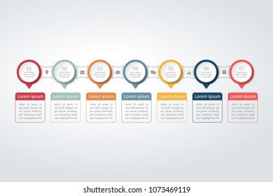 Vector infographic template for diagram, graph, presentation, chart, business concept with 7 options.