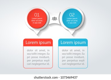 Vector infographic template for diagram, graph, presentation, chart, business concept with 2 options.