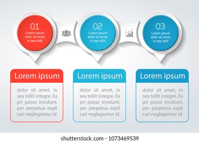 Vector infographic template for diagram, graph, presentation, chart, business concept with 3 options.