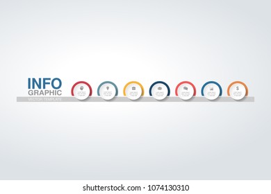 Vector infographic template for diagram, graph, presentation, chart, business concept with 7 options.