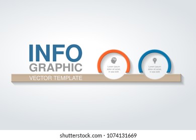 Vector infographic template for diagram, graph, presentation, chart, business concept with 2 options.