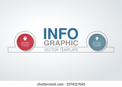 Vector infographic template for diagram, graph, presentation, chart, business concept with 2 options.