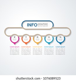 Vector infographic template for diagram, graph, presentation, chart, business concept with 5 options.