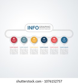Vector infographic template for diagram, graph, presentation, chart, business concept with 6 options.