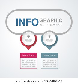 Vector infographic template for diagram, graph, presentation, chart, business concept with 2 options.