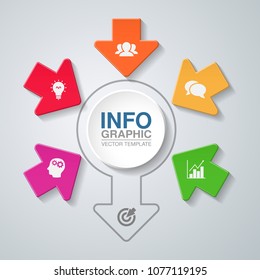 Vector infographic template for diagram, graph, presentation, chart, business concept with 5 options.