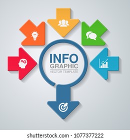 Vector infographic template for diagram, graph, presentation, chart, business concept with 5 options.