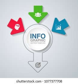 Vector infographic template for diagram, graph, presentation, chart, business concept with 3 options.