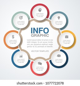 Vector infographic template for diagram, graph, presentation, chart, business concept with 8 options.