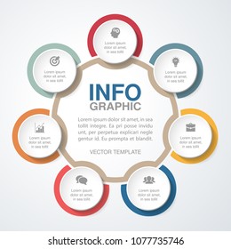 Vector infographic template for diagram, graph, presentation, chart, business concept with 7 options.