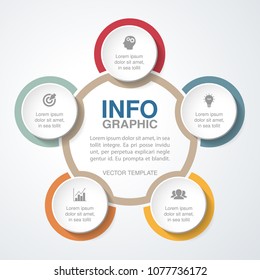 Vector infographic template for diagram, graph, presentation, chart, business concept with 5 options.