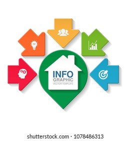 Vector infographic template for diagram, graph, presentation, chart, business concept with 5 options.