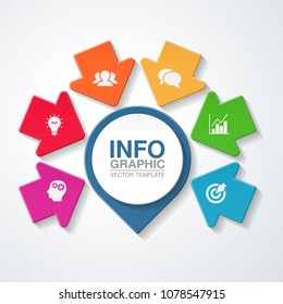 Vector infographic template for diagram, graph, presentation, chart, business concept with 6 options.