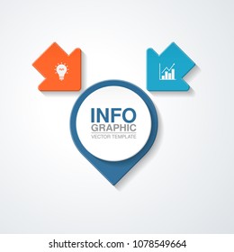 Vector infographic template for diagram, graph, presentation, chart, business concept with 2 options.