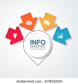 Vector infographic template for diagram, graph, presentation, chart, business concept with 4 options.