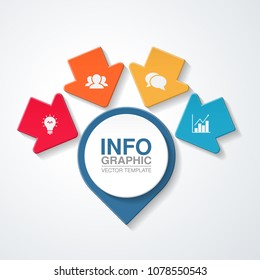 Vector infographic template for diagram, graph, presentation, chart, business concept with 4 options.
