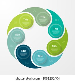 Vector infographic template for diagram, graph, presentation and chart. Business concept with 7 options, parts, steps or processes