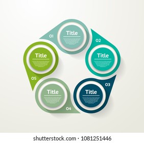 Vector infographic template for diagram, graph, presentation and chart. Business concept with 5 options, parts, steps or processes