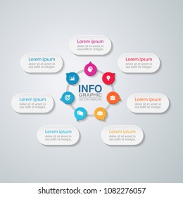 Vector infographic template for diagram, graph, presentation, chart, business concept with 7 options.